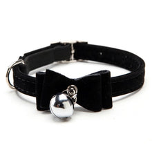 Load image into Gallery viewer, Safety Elastic  Bowtie with bell small dog cat collar safe soft velvet 6 colors pet Products dog collar pet supplier
