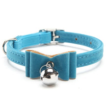 Load image into Gallery viewer, Safety Elastic  Bowtie with bell small dog cat collar safe soft velvet 6 colors pet Products dog collar pet supplier
