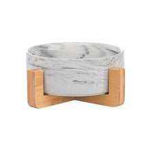 Load image into Gallery viewer, Ceramic Cat Dog Bowl Dish with Wood Stand No Spill Pet Food Water Feeder Cats Small Dogs

