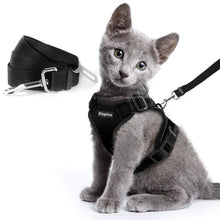 Load image into Gallery viewer, Escape Proof Cat Vest Harness and Car Seat Belt Adapter Adjustable Reflective Cat Harness Soft Mesh Harness for Kitten Puppy
