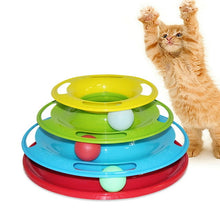 Load image into Gallery viewer, Three Levels Pet Cat Interactive Toy Intelligence Play Disc Cat Toy Balls Cat Ball Disk Interactive Toy for IQ Traning Amusement
